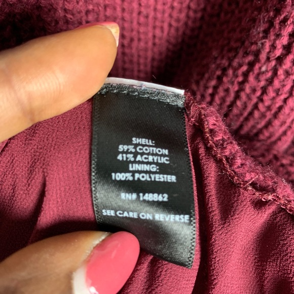 Torrid Burgundy Cable Knit 2fer Sweater Sz2/2X - Picture 5 of 8